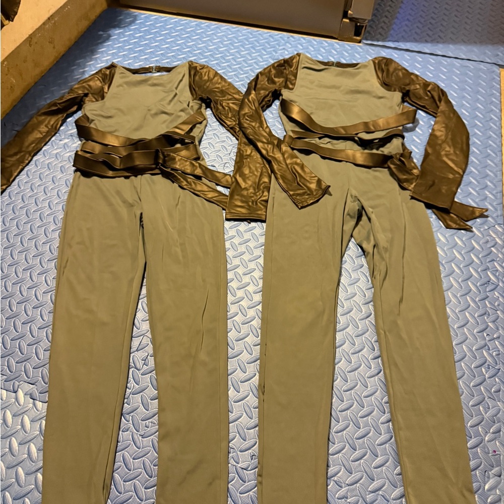 Stylish Olive Green Dance Jumpsuits